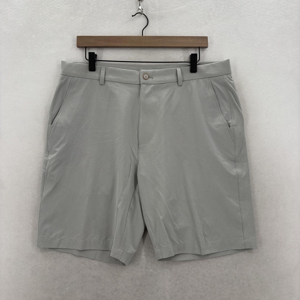 Peter Millar Crown Sport Featherweight Performance Shorts Mens 34 Gray Stretch